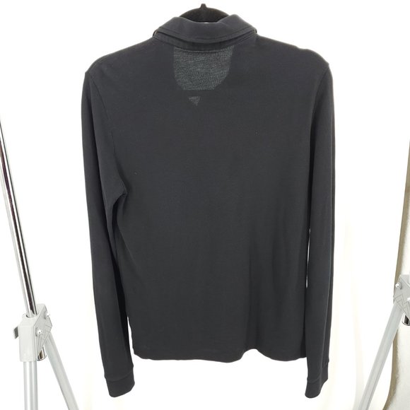 Men's Burberry Brit 100% Cotton Long Sleeve Polo S Black - Picture 3 of 16